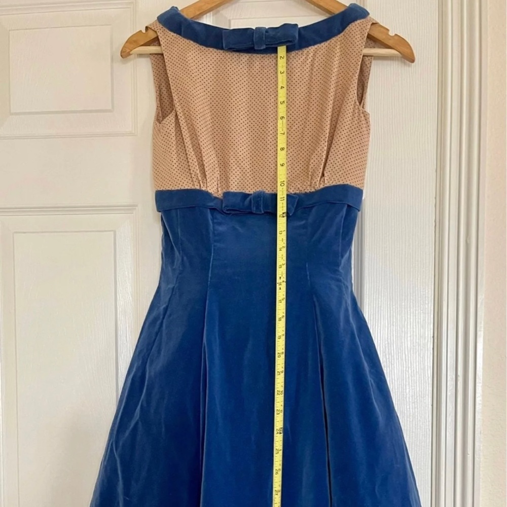 Vintage 1950s Blue Velvet Dress